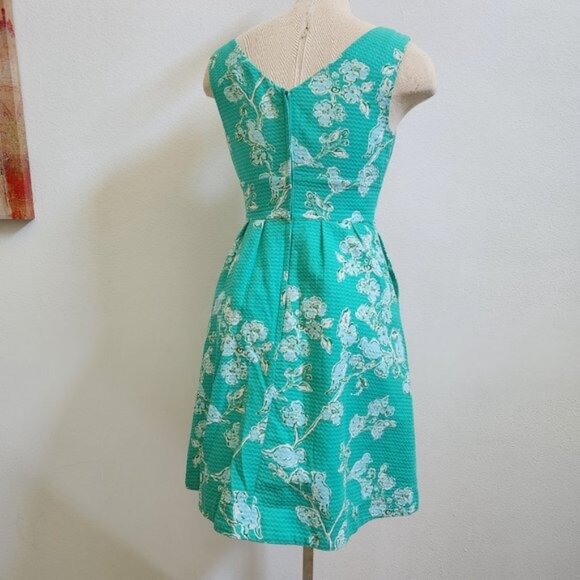 Lilly Pulitzer Parker Dress Birds & Bees Lagoon Green Rossette Mini Size… - Picture 16 of 16